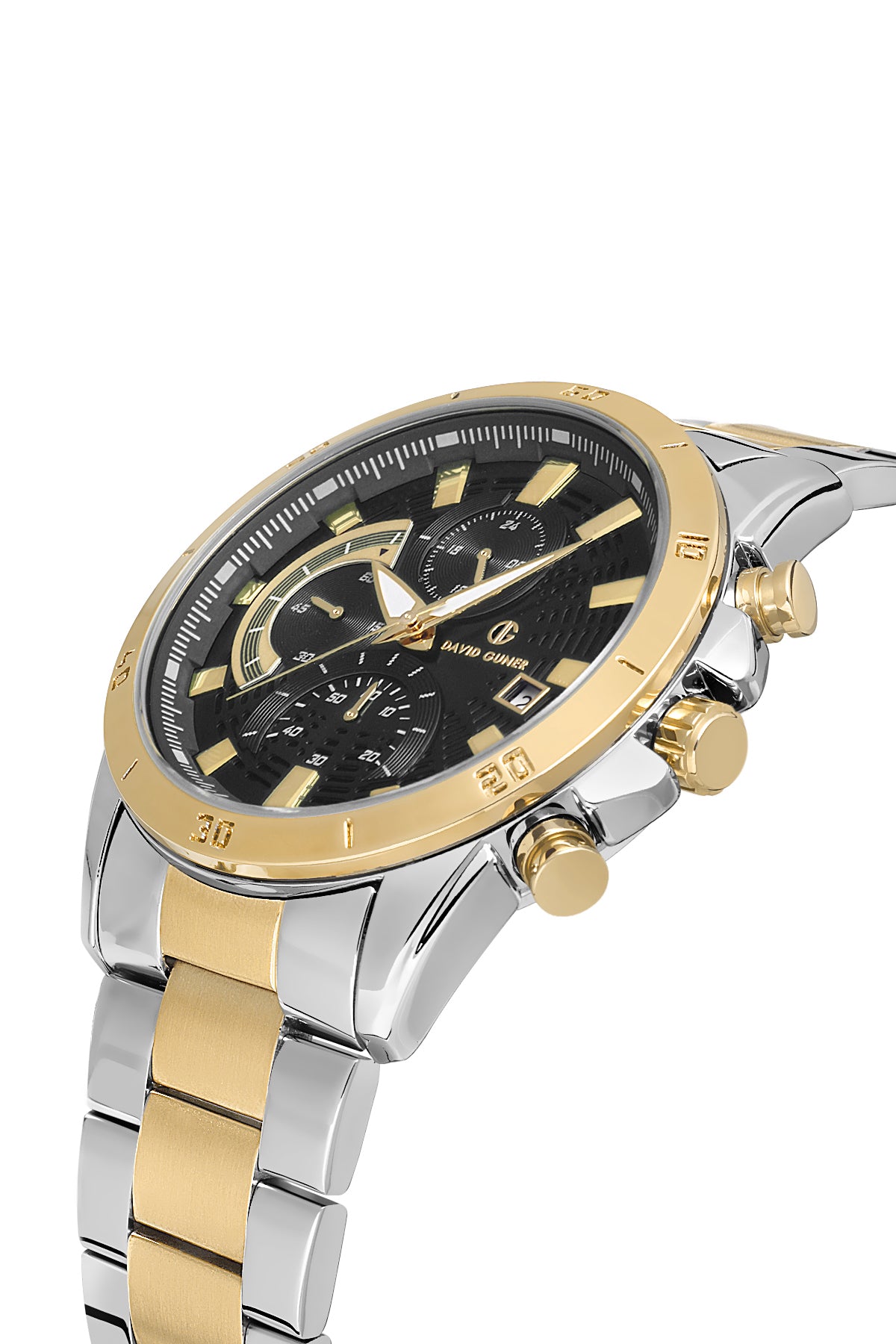 David Guner Yellow White Coated Multi-Function Men's Watch