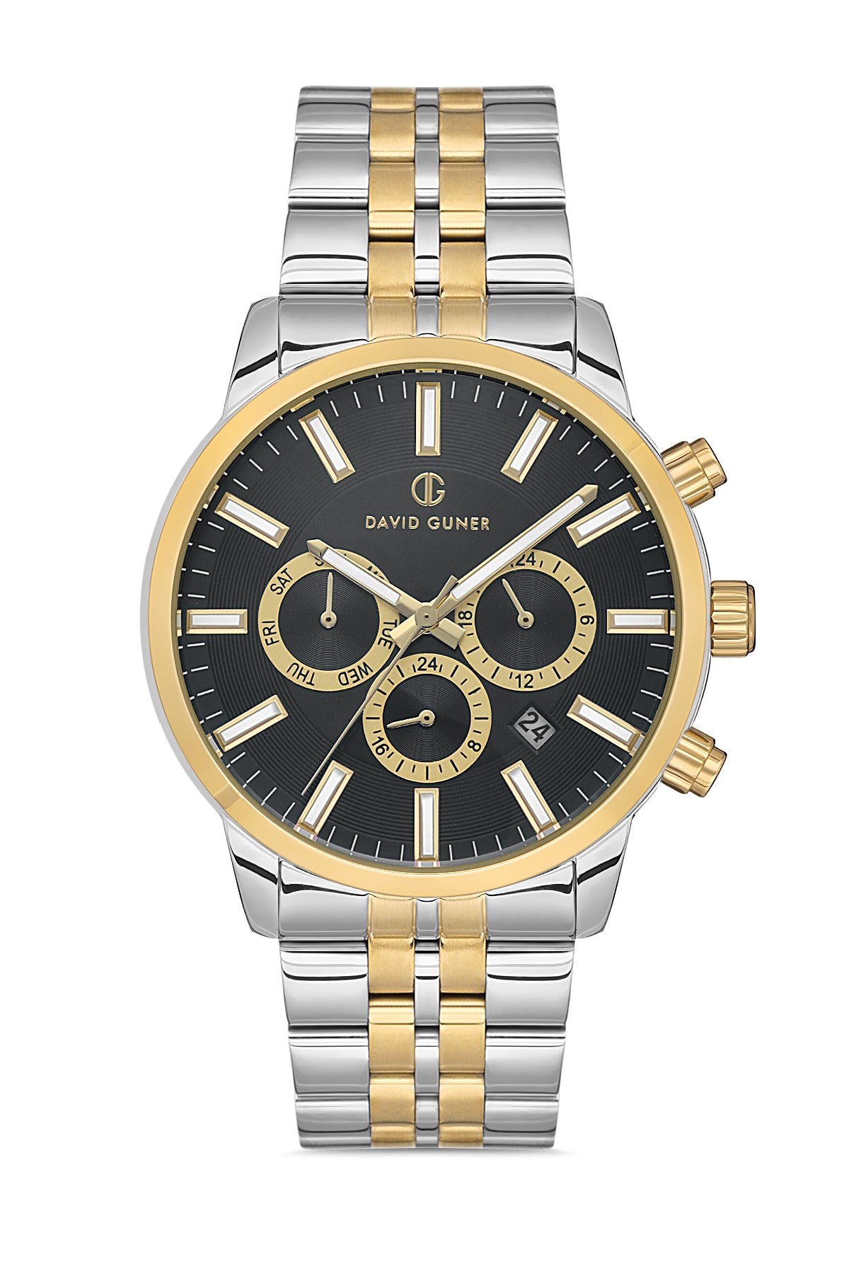 DAVID GUNER Yellow White Coating Black Dial Multifunctional Men's Watch