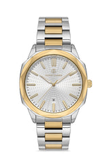 DAVID GUNER Yellow and White Coated Calendar Men's Watch