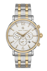 DAVID GUNER SARI BEYAZ KAPLAMALI BEYAZ KADRANLI ERKEK KOL SAATİ DG-8187GA-D1