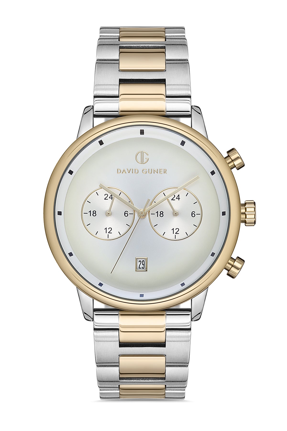 DAVID GUNER SARI BEYAZ KAPLAMALI BEYAZ KADRANLI ERKEK KOL SAATİ - DG-8250GA-D1