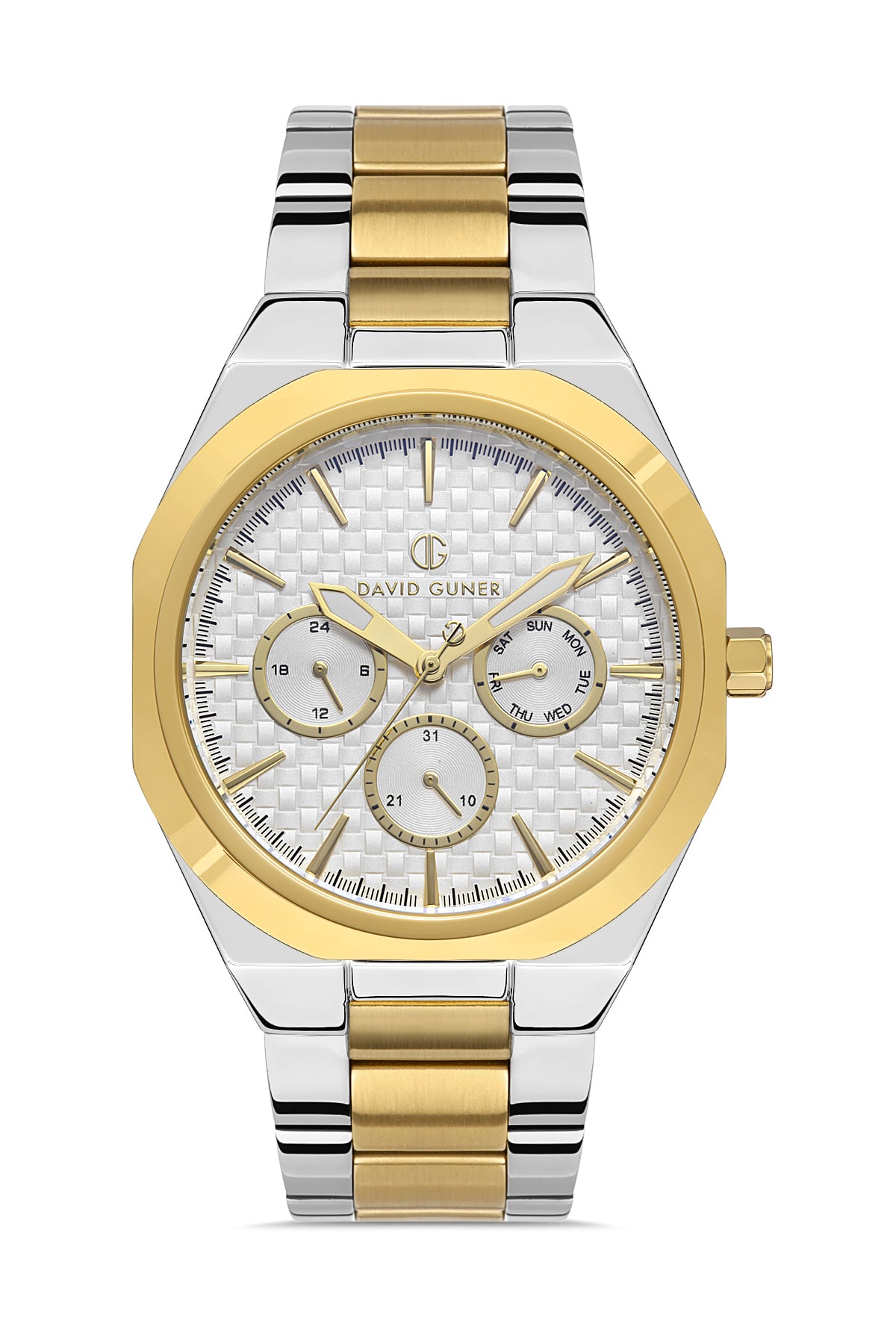 DAVID GUNER SARI BEYAZ KAPLAMALI BEYAZ KADRANLI ERKEK KOL SAATİ DG-8256GA-D1