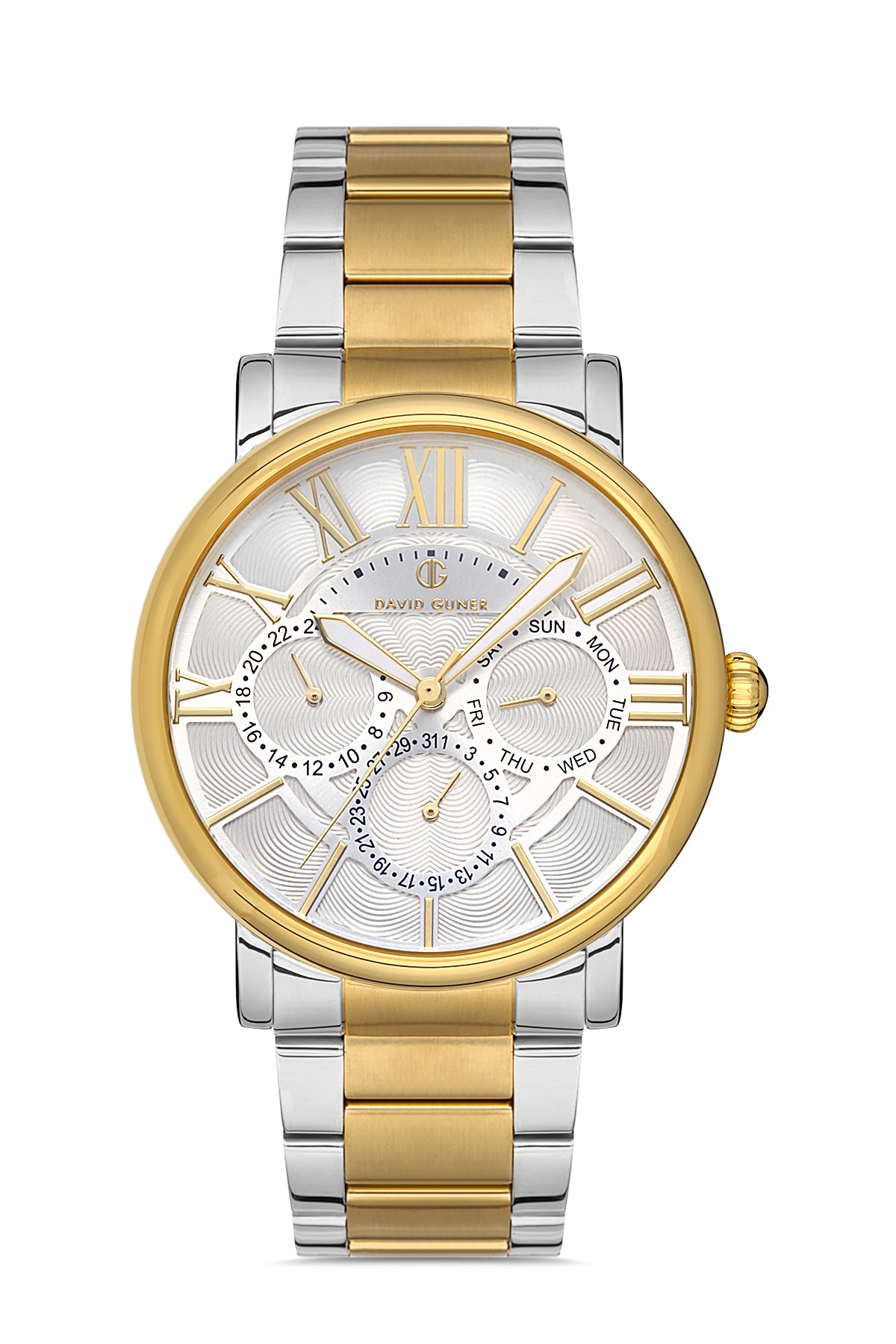 DAVID GUNER SARI BEYAZ KAPLAMALI BEYAZ KADRANLI ERKEK KOL SAATİ DG-8282GA-D1
