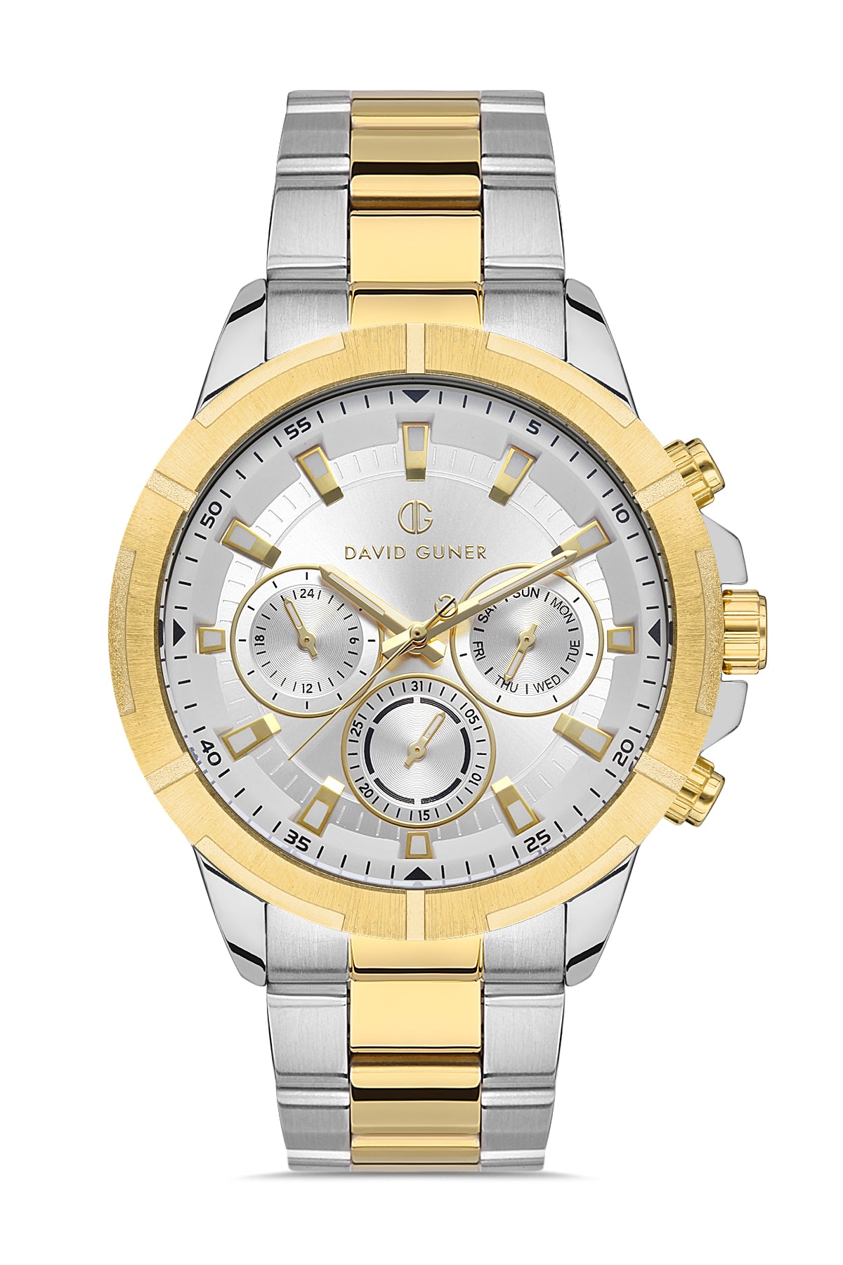 DAVID GUNER SARI BEYAZ KAPLAMALI BEYAZ KADRANLI ERKEK KOL SAATİ DG-8357GA-D1