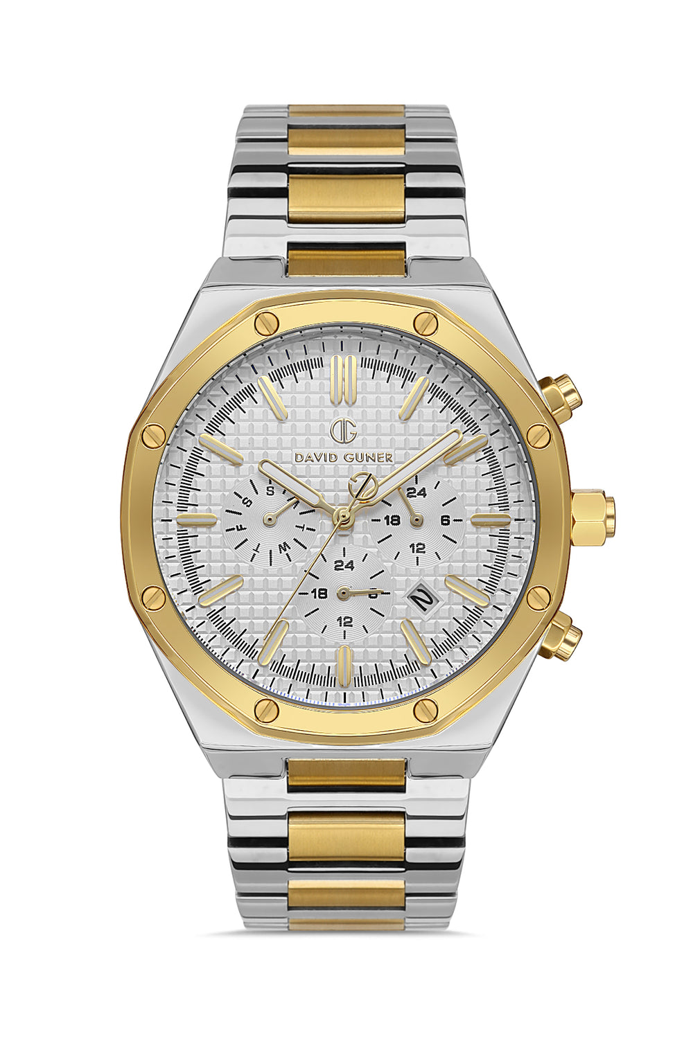 DAVID GUNER Yellow White Coated Men's Watch