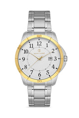 DAVID GUNER SARI BEYAZ KAPLAMALI BEYAZ KADRANLI ERKEK KOL SAATİ DG-8479GA-D1