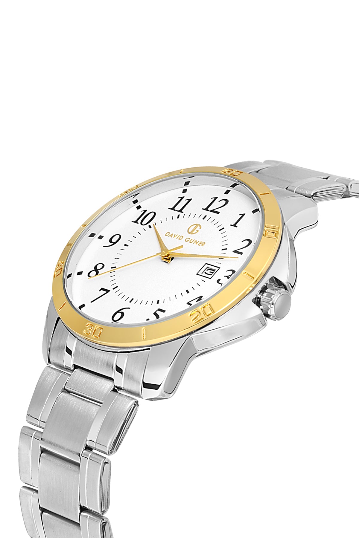 DAVID GUNER SARI BEYAZ KAPLAMALI BEYAZ KADRANLI ERKEK KOL SAATİ DG-8479GA-D1