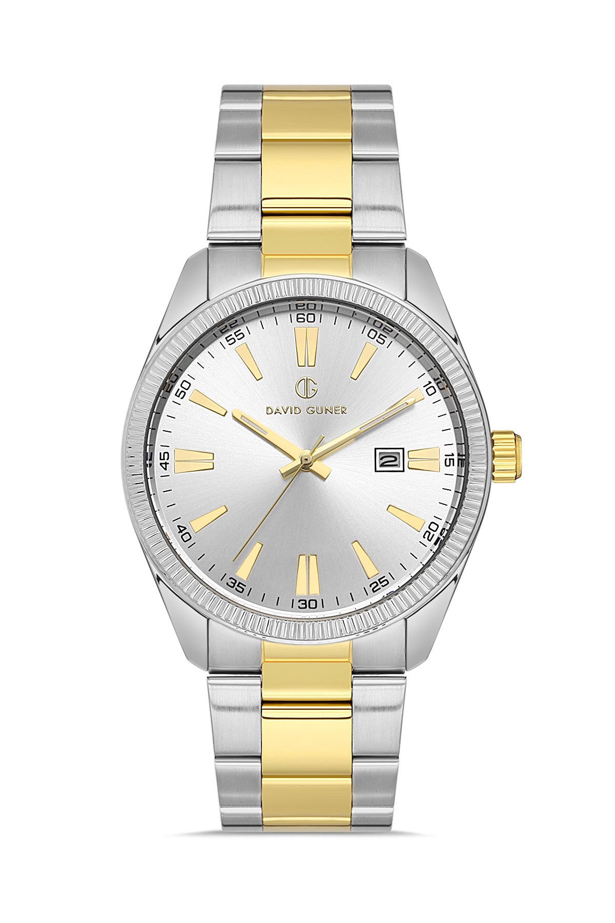 DAVID GUNER SARI BEYAZ KAPLAMALI BEYAZ KADRANLI ERKEK KOL SAATİ DG-8480GA-D1