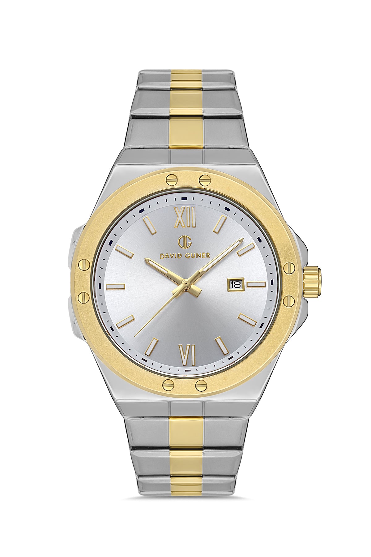 DAVID GUNER SARI BEYAZ KAPLAMALI BEYAZ KADRANLI ERKEK KOL SAATİ DG-8608GA-D1
