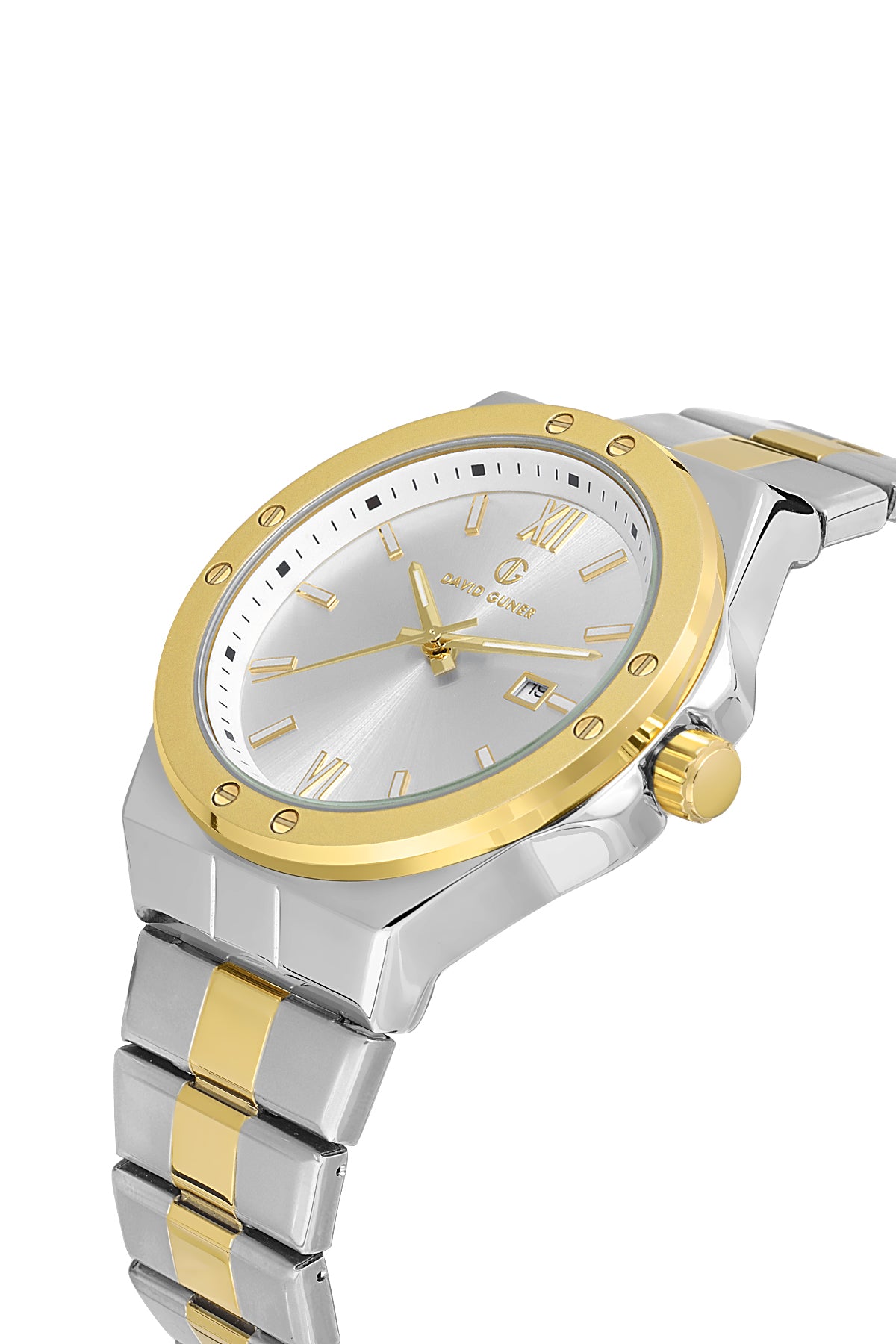 DAVID GUNER SARI BEYAZ KAPLAMALI BEYAZ KADRANLI ERKEK KOL SAATİ DG-8608GA-D1