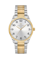 DAVID GUNER Sarı Beyaz Kaplama Gümüş Kadranlı Paslanmaz Masif Çelik Erkek Kol Saati - DG-8716GA-D1