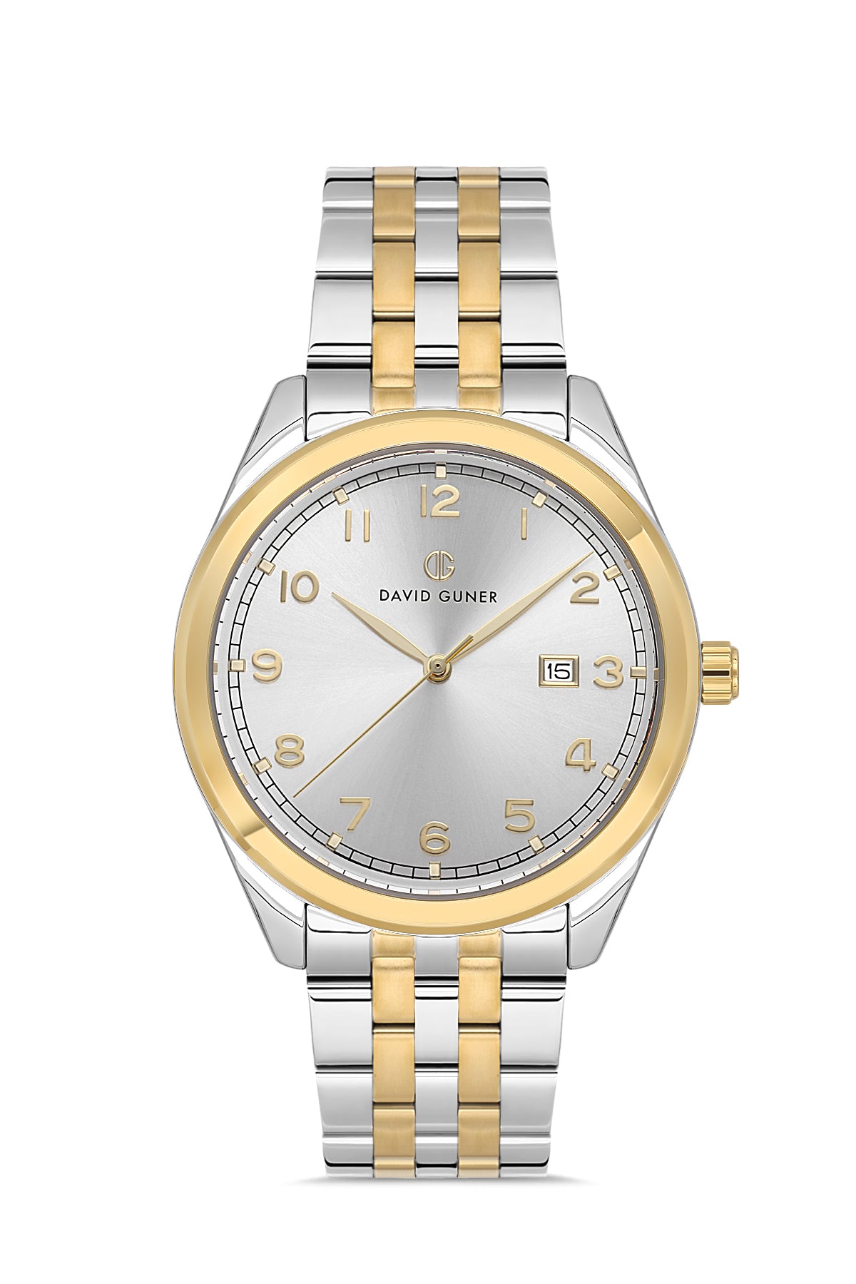 DAVID GUNER SARI BEYAZ KAPLAMALI BEYAZ KADRANLI ERKEK KOL SAATİ - DG-8733GA-D1