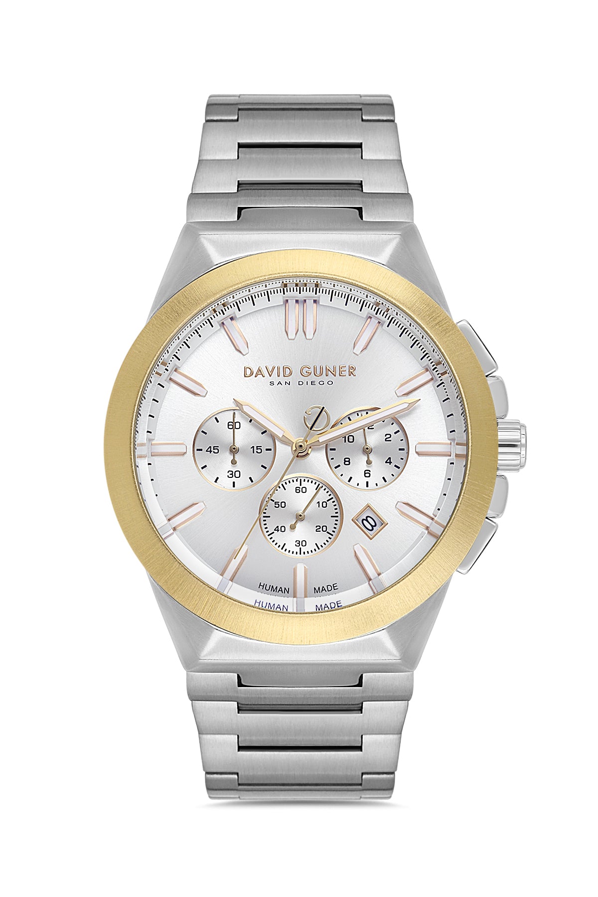 DAVID GUNER SARI BEYAZ KAPLAMALI BEYAZ KADRANLI ERKEK KOL SAATİ DG-8864GA-D1