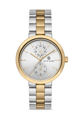 DAVID GUNER SARI BEYAZ KAPLAMALI BEYAZ KADRANLI KADIN KOL SAATİ - DG-8222LA-D1