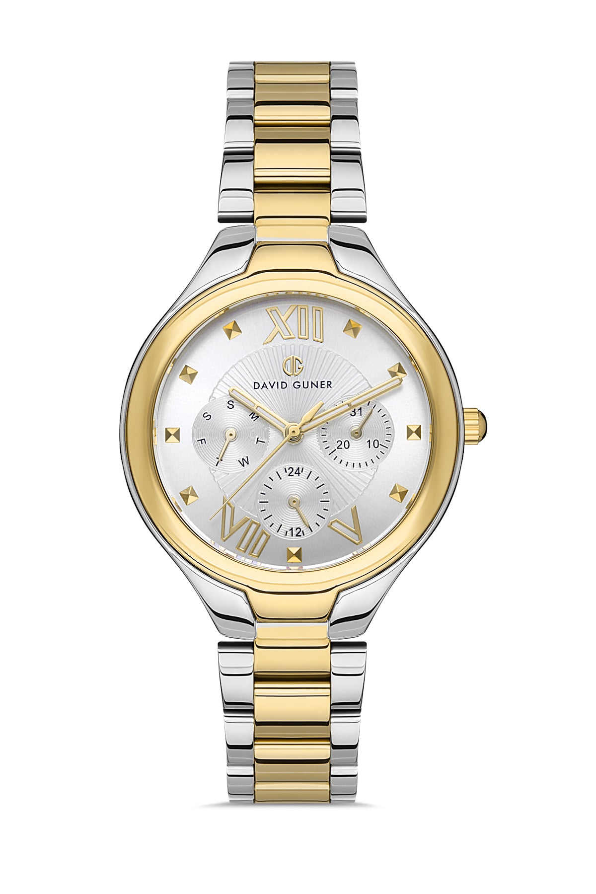 DAVID GUNER SARI BEYAZ KAPLAMALI BEYAZ KADRANLI KADIN KOL SAATİ DG-8346LA-D1