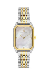 DAVID GUNER SARI BEYAZ KAPLAMALI BEYAZ KADRANLI KADIN KOL SAATİ DG-8417LA-D1