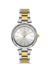 DAVID GUNER Yellow White Plating Silver Dial Women's Watch