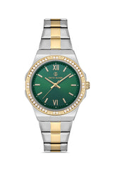 DAVID GUNER Gümüş Kadranlı Sarı Gümüş Kaplamalı Taşlı Kadın Kol Saati - DG-8606LA-D10