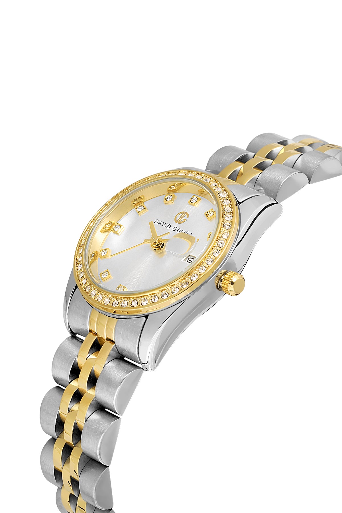 DAVID GUNER SARI BEYAZ KAPLAMALI BEYAZ KADRANLI KADIN KOL SAATİ DG-8635LA-D1