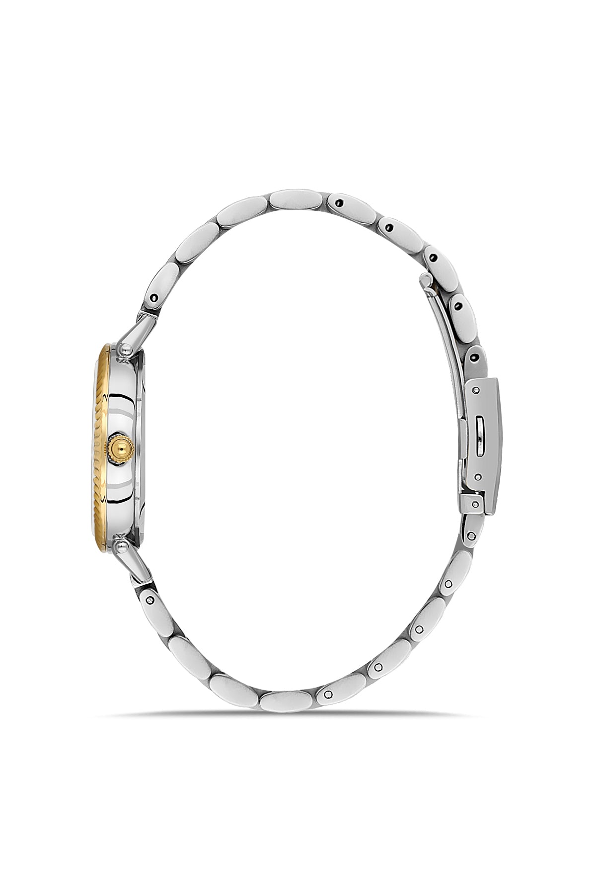 DAVID GUNER Sarı Beyaz Kaplama Gümüş Kadranlı Paslanmaz Masif Çelik Kadın Kol Saati - DG-8644LA-D1