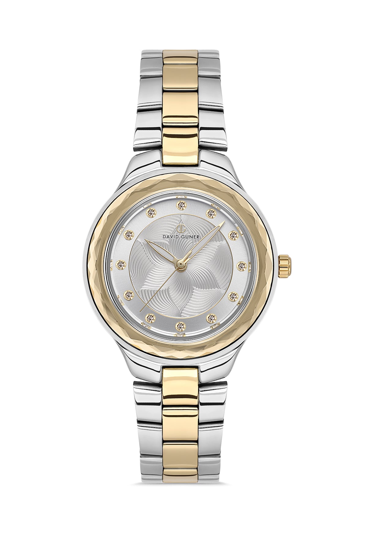 DAVID GUNER SARI BEYAZ KAPLAMALI BEYAZ KADRANLI KADIN KOL SAATİ - DG-8728LA-D1