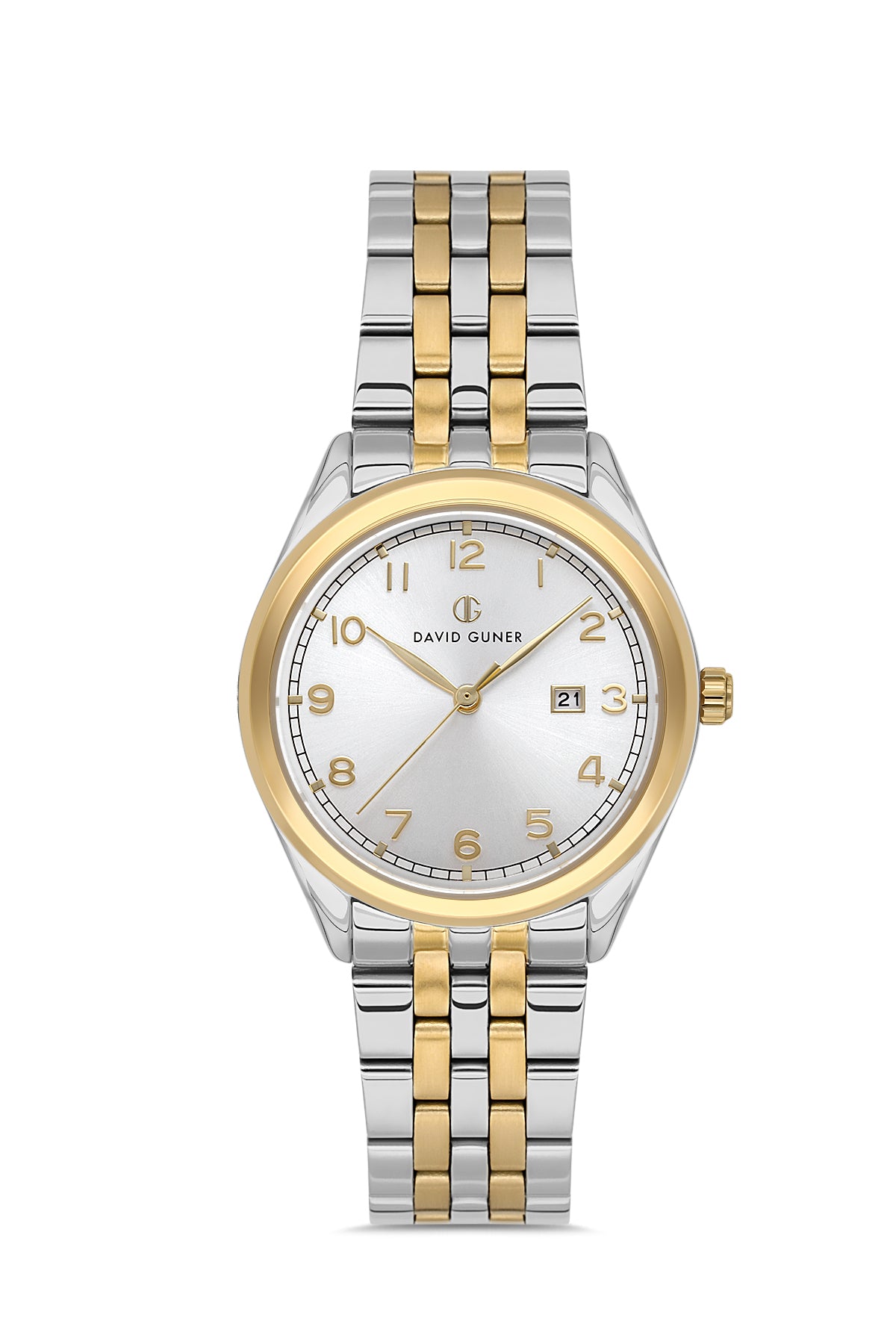 DAVID GUNER SARI BEYAZ KAPLAMALI BEYAZ KADRANLI KADIN KOL SAATİ - DG-8746LA-D1