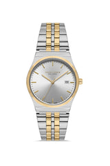 DAVID GUNER Sarı Beyaz Kaplama Gümüş Kadranlı Takvimli Unisex Kol Saati