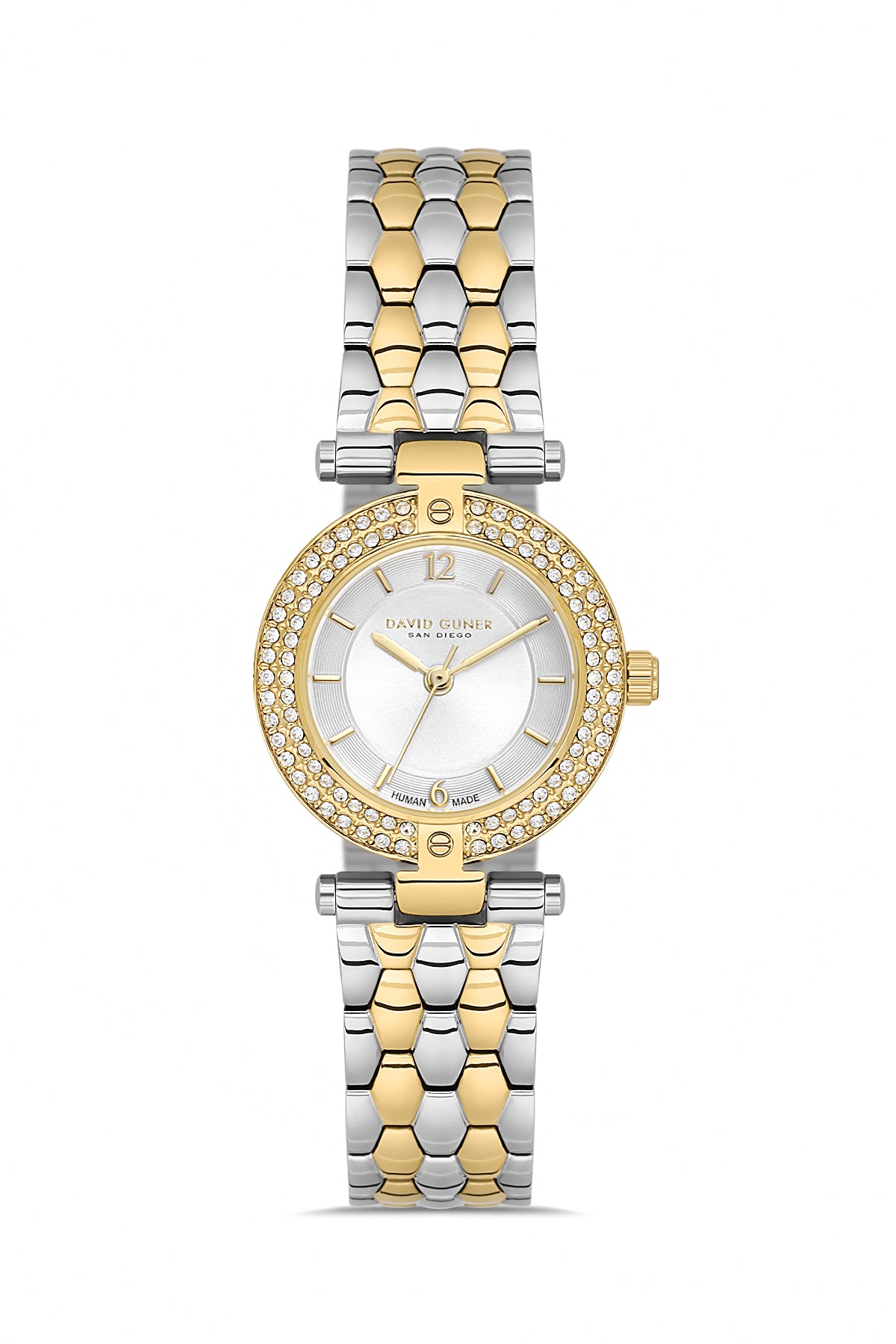 DAVID GUNER SARI BEYAZ KAPLAMALI BEYAZ KADRANLI KADIN KOL SAATİ DG-8865LA-D1