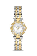 DAVID GUNER SARI BEYAZ KAPLAMALI BEYAZ KADRANLI KADIN KOL SAATİ DG-8865LA-D1