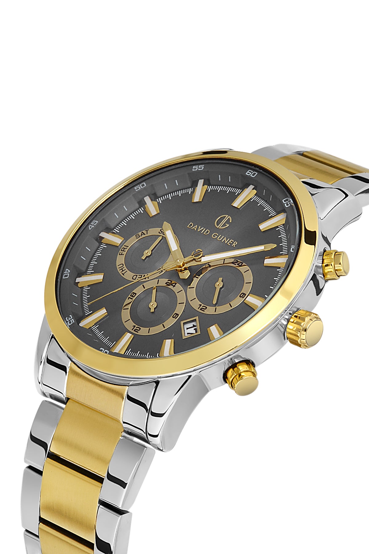 DAVID GUNER SARI BEYAZ KAPLAMALI GRİ KADRANLI ERKEK KOL SAATİ DG-8392GA-D9