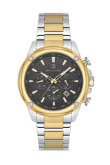 DAVID GUNER Sarı Kaplama Siyah Kadranlı Paslanmaz Masif Çelik Erkek Kol Saati - DG-8625GA-D9