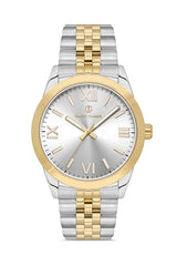 DAVID GUNER Sari beyaz Kaplamalı Gümüş Kadranlı Erkek Kol Saati - DG-8502GA-D1