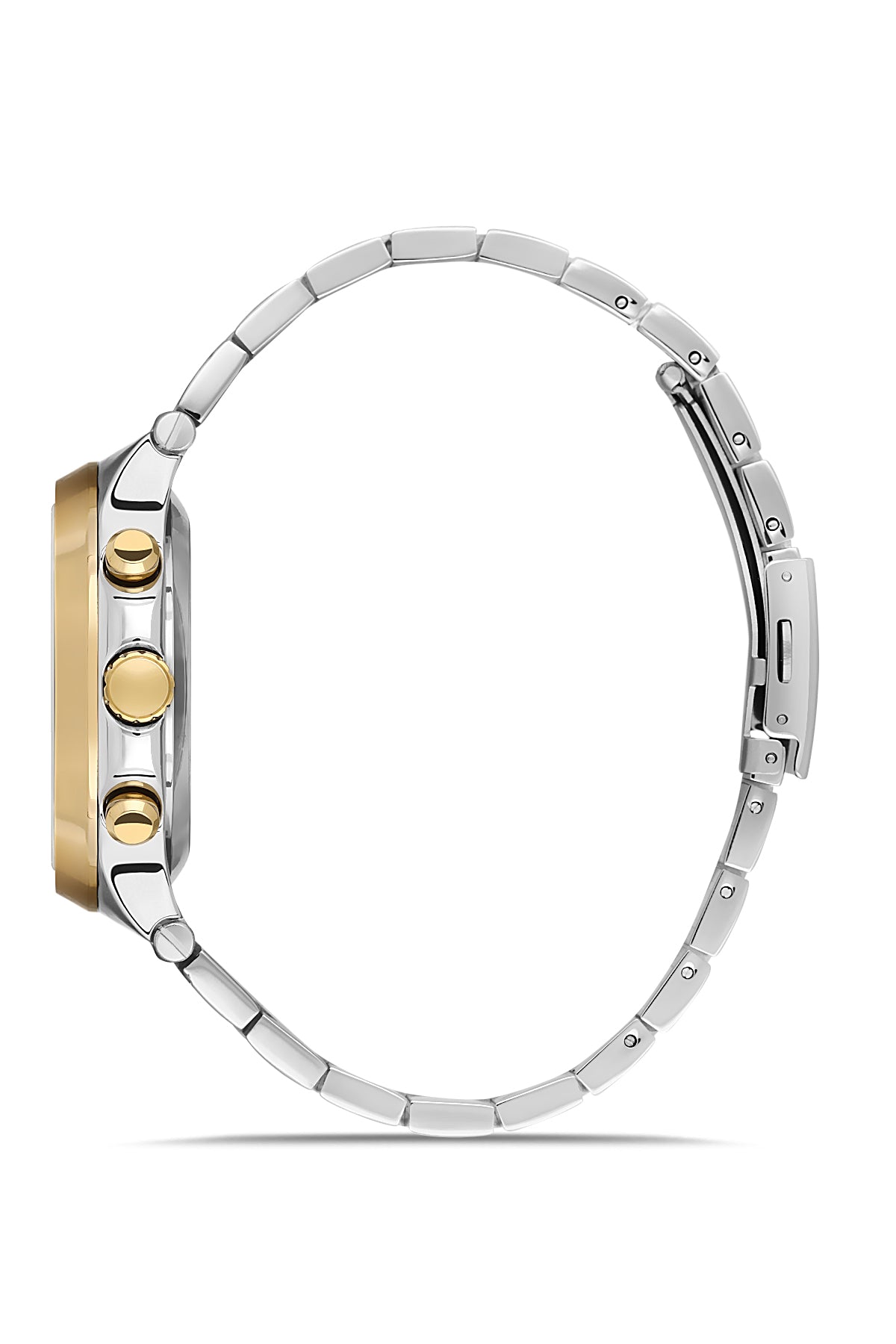 DAVID GUNER Sarı-Beyaz Kadranlı Paslanmaz Masif Çelik Erkek Kol Saati - DG-8522GA-D1