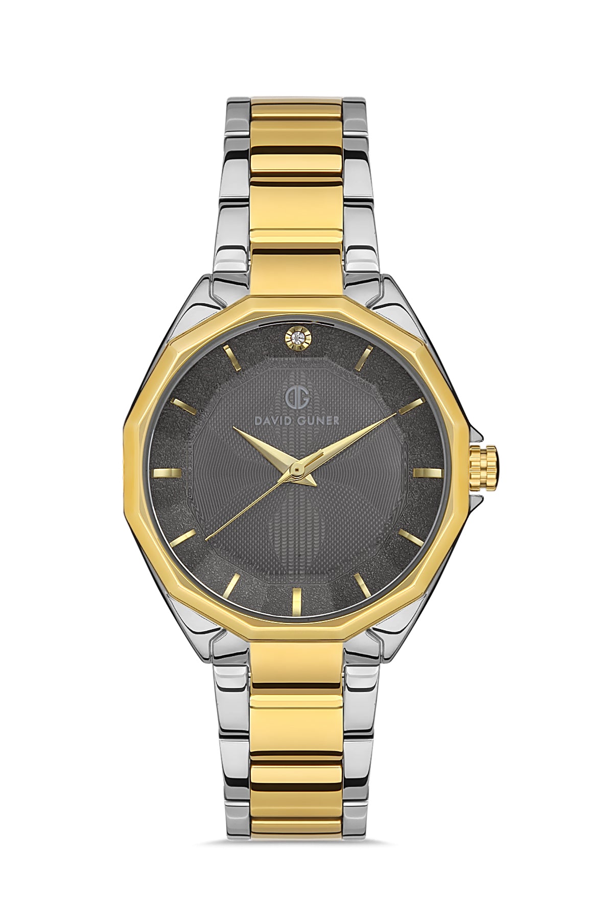 DAVID GUNER Yellow White Coated Women's Watch