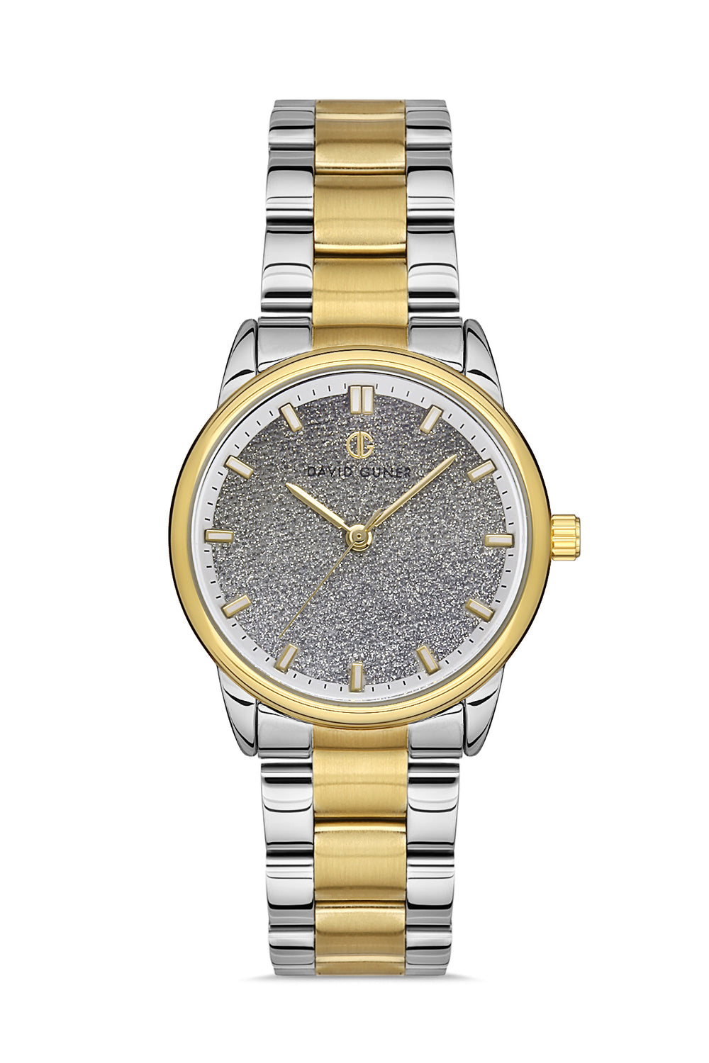 DAVID GUNER Yellow White Coated Women's Watch