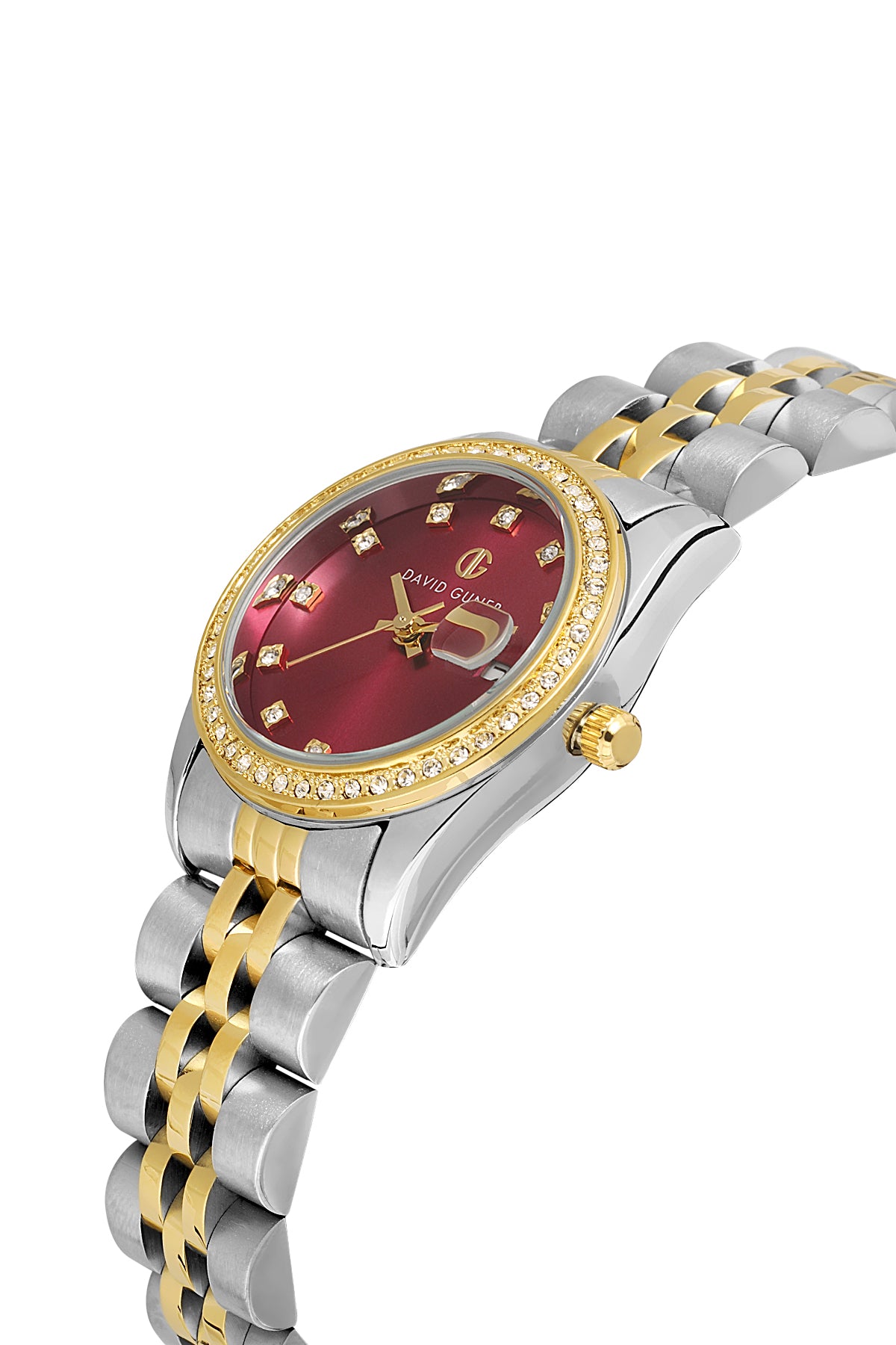 DAVID GUNER SARI BEYAZ KAPLAMALI KIRMIZI KADRANLI KADIN KOL SAATİ DG-8635LA-D8