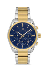 DAVID GUNER SARI BEYAZ KAPLAMALI MAVİ KADRANLI ERKEK KOL SAATİ DG-8700GA-D3