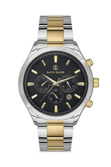 DAVID GUNER SARI BEYAZ KAPLAMALI SİYAH KADRANLI ERKEK KOL SAATİ - DG-8400GA-D2