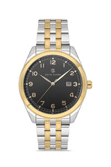 DAVID GUNER SARI BEYAZ KAPLAMALI SİYAH KADRANLI ERKEK KOL SAATİ - DG-8733GA-D2