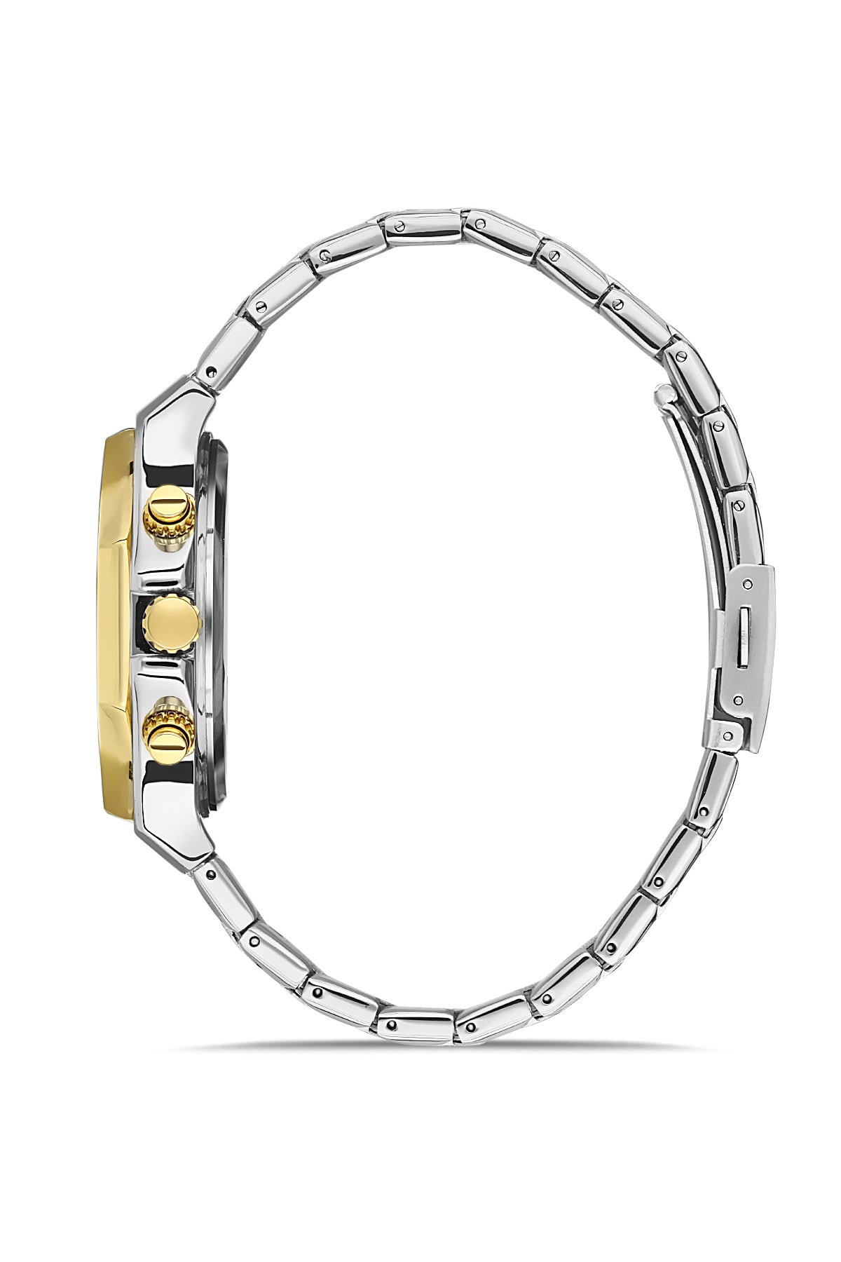 DAVID GUNER SARI BEYAZ KAPLAMALI SİYAH KADRANLI ERKEK KOL SAATİ DG-8065GA-D2