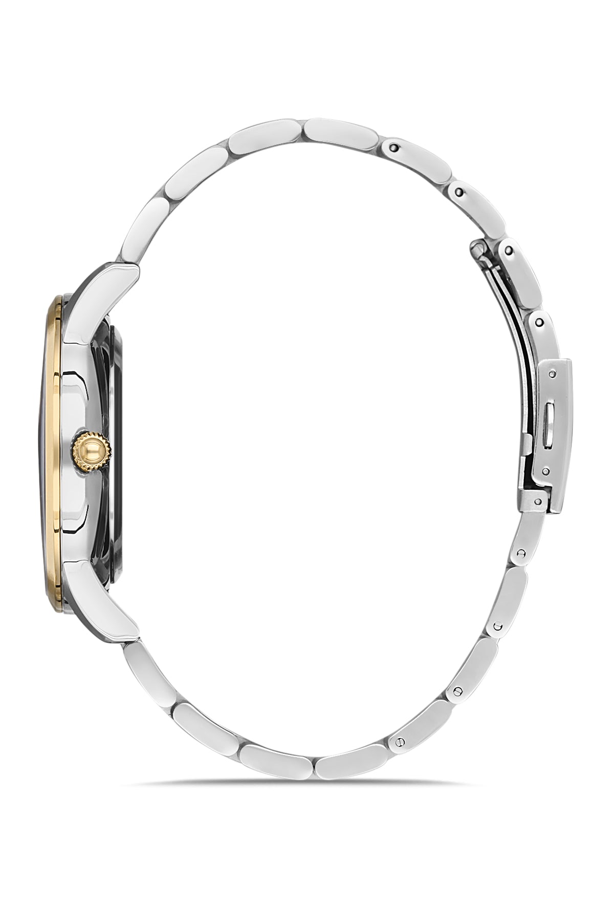 DAVID GUNER Sarı Beyaz Kaplama Siyah Kadranlı Multi Fonksiyon Erkek Kol Saati