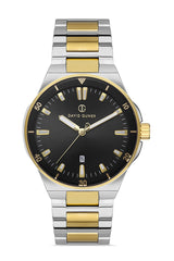 DAVID GUNER Siyah Kadranlı Sarı Gümüş Kaplamalı Erkek Kol Saati - DG-8342GA-D2