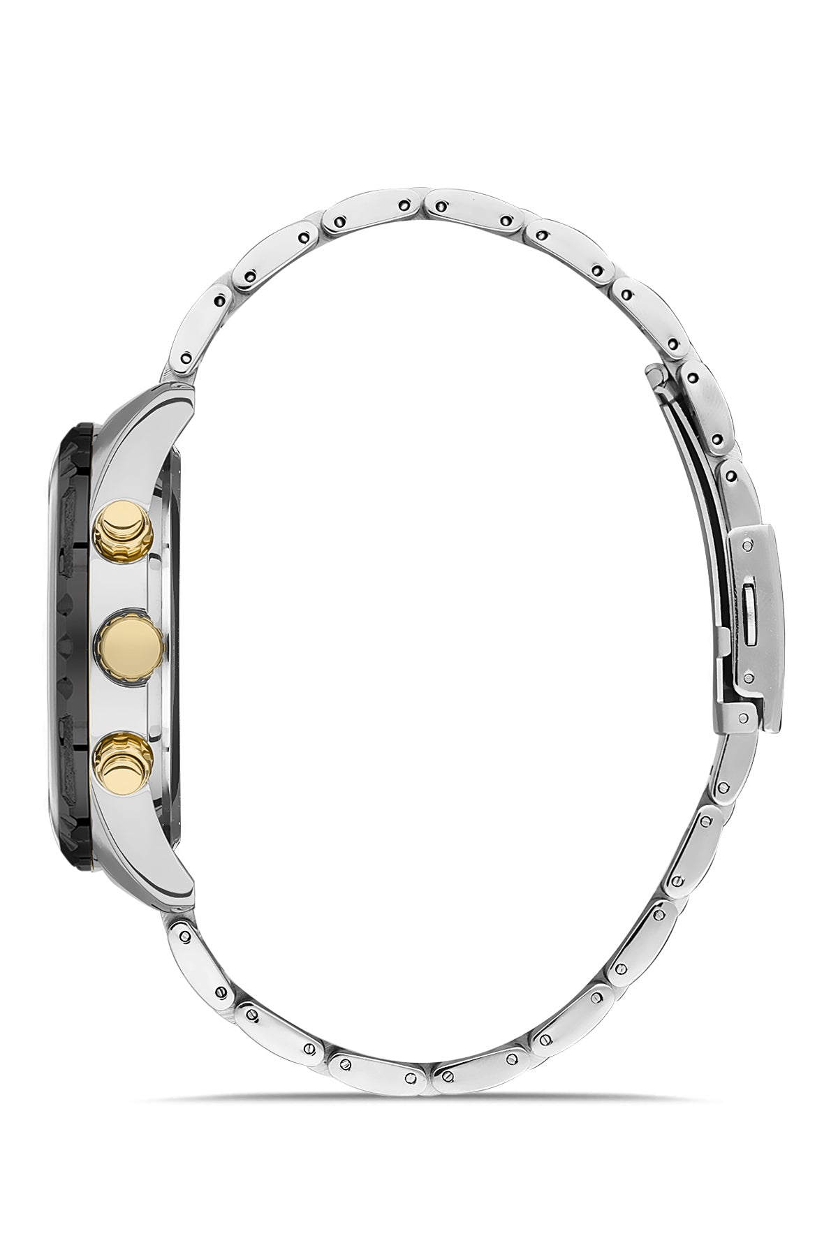 DAVID GUNER SARI BEYAZ KAPLAMALI SİYAH KADRANLI ERKEK KOL SAATİ DG-8364GA-D2