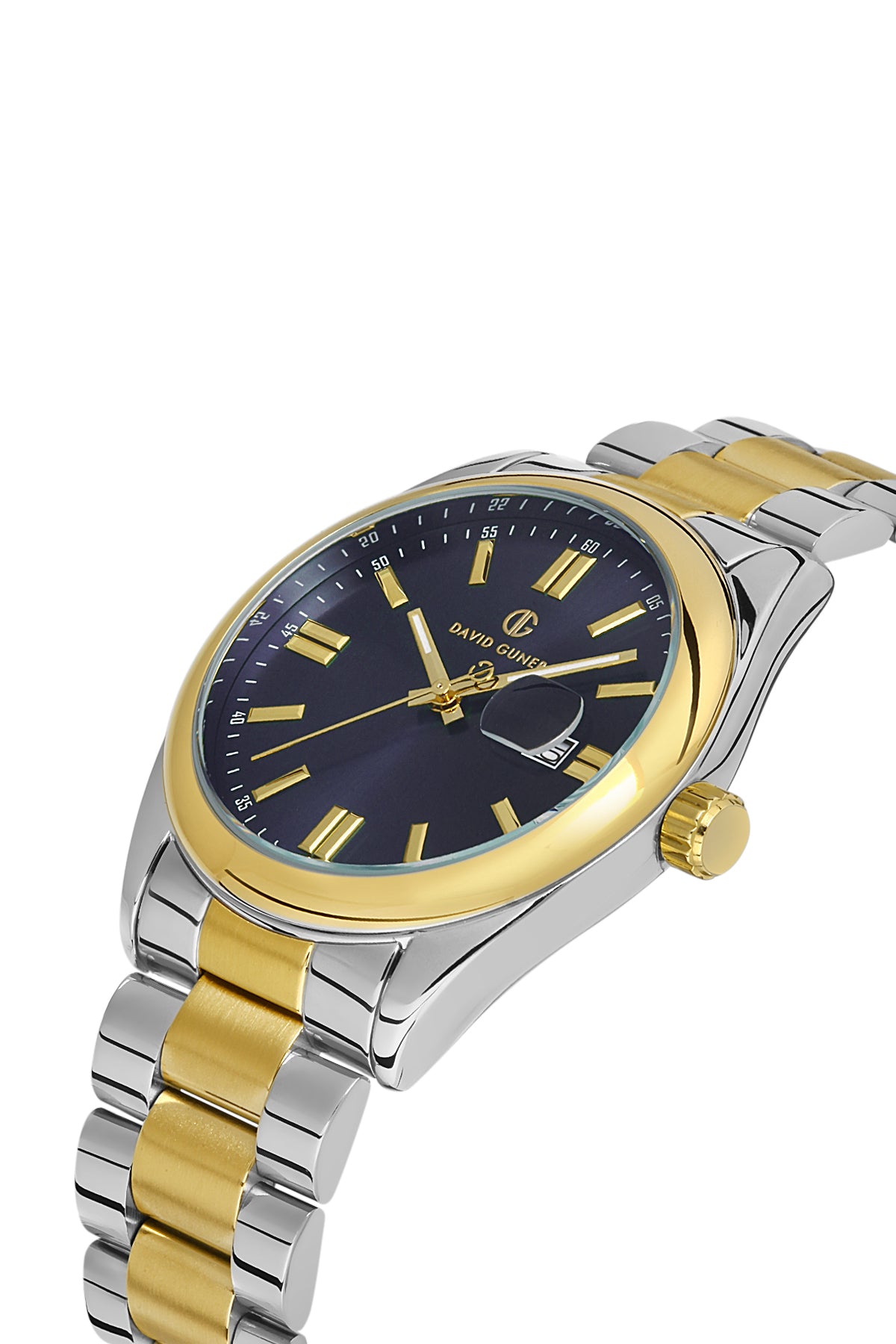 DAVID GUNER SARI BEYAZ KAPLAMALI SİYAH KADRANLI ERKEK KOL SAATİ DG-8390GA-D3