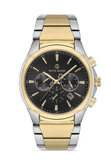 DAVID GUNER SARI BEYAZ KAPLAMALI SİYAH KADRANLI ERKEK KOL SAATİ - DG-8395GA-D2