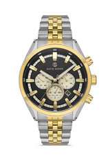 DAVID GUNER SARI BEYAZ KAPLAMALI SİYAH KADRANLI ERKEK KOL SAATİ DG-8402GA-D2