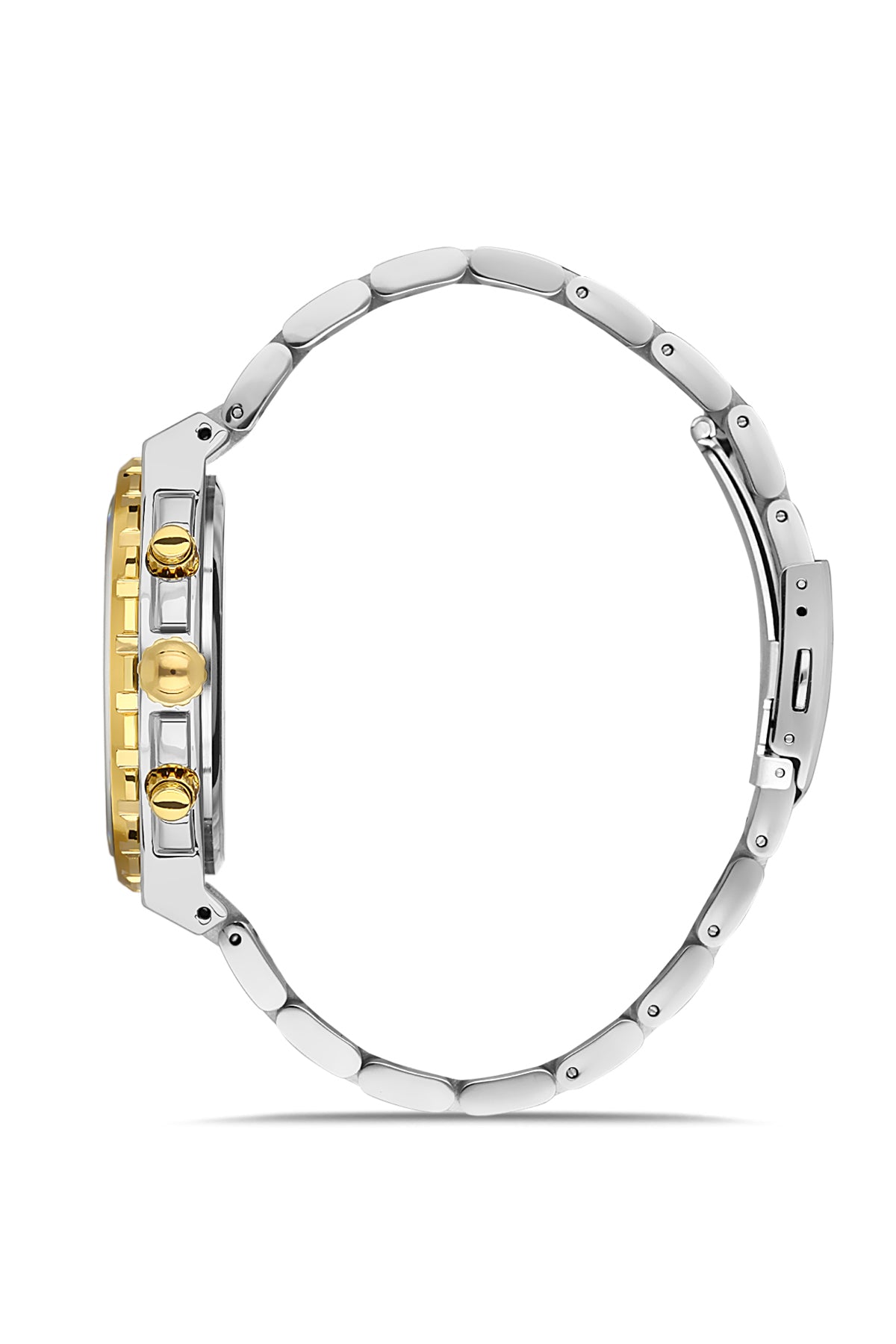 DAVID GUNER Sari beyaz Kaplamalı Siyah Kadranlı Erkek Kol Saati - DG-8410GA-D2