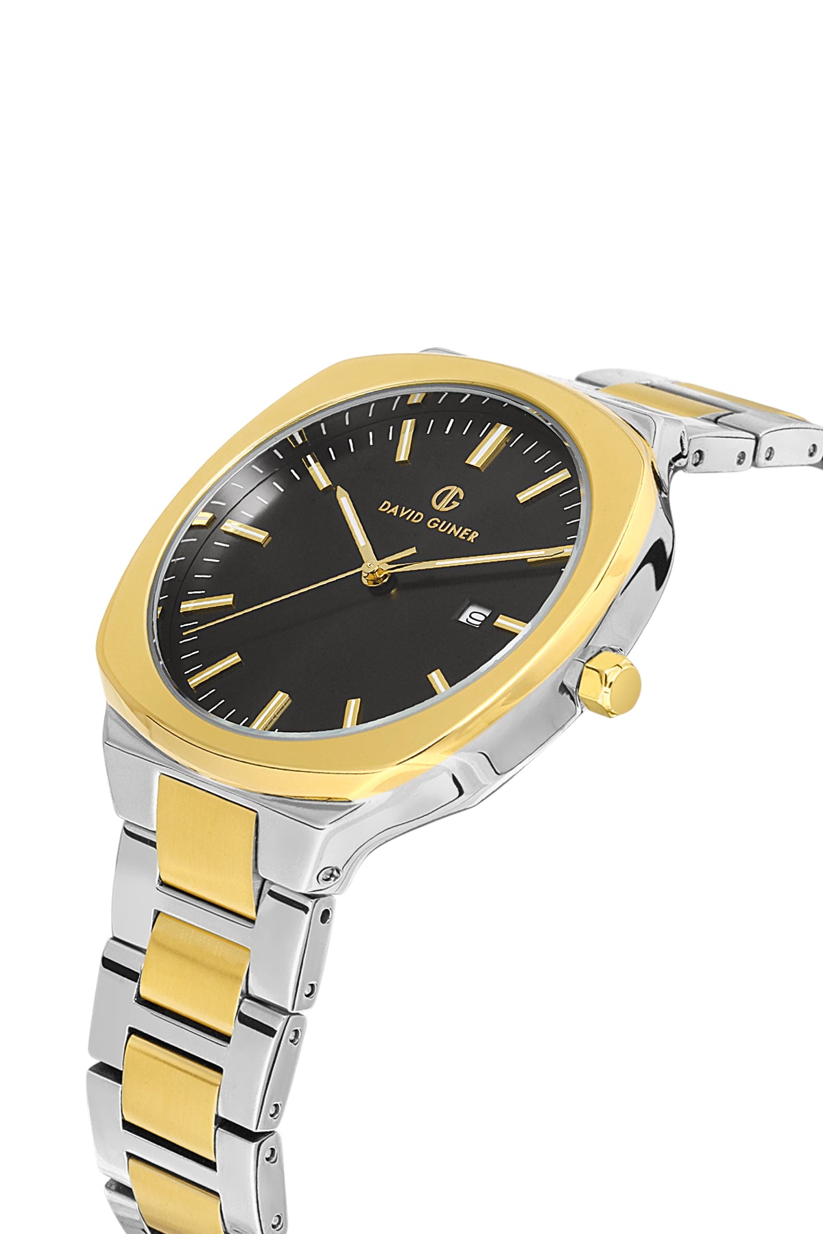 DAVID GUNER SARI BEYAZ KAPLAMALI SİYAH KADRANLI ERKEK KOL SAATİ - DG-8413GA-D2