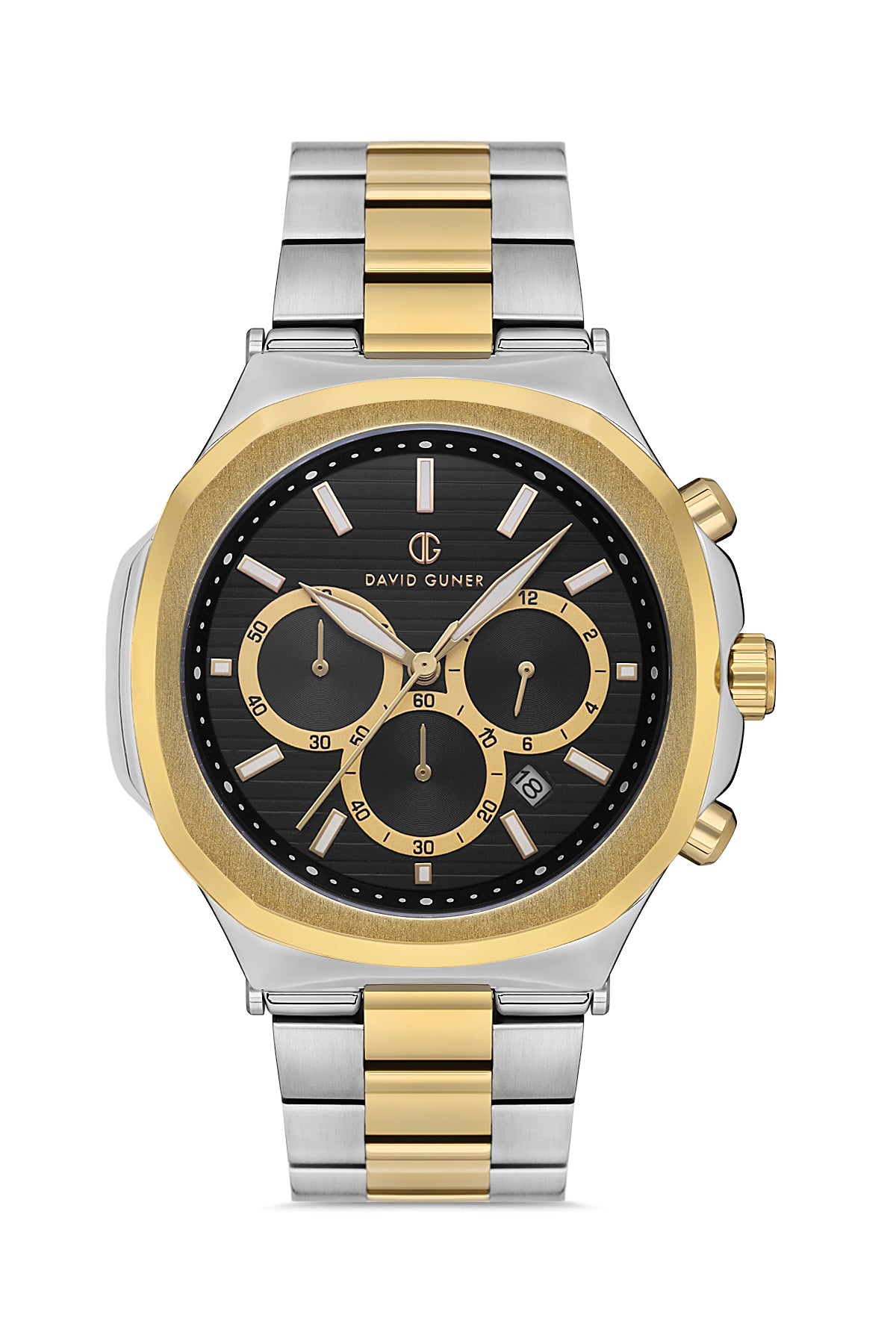 DAVID GUNER Siyah Kadranlı Paslanmaz Masif Çelik Erkek Kol Saati - DG-8522GA-D2