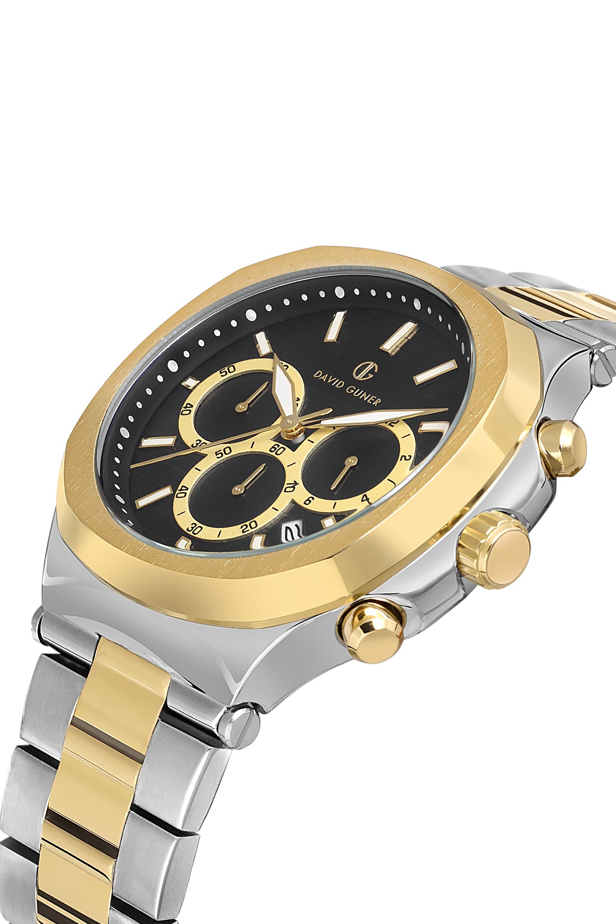 DAVID GUNER Siyah Kadranlı Paslanmaz Masif Çelik Erkek Kol Saati - DG-8522GA-D2